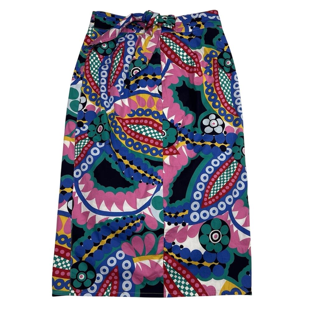 J.Crew Skirt Size 6 Ratti Kaleidoscope Floral Multicolor Tie-back Tulip L7939 - Picture 3 of 13